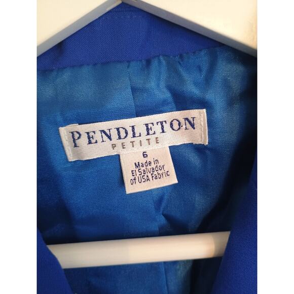 Pendleton Blazer Womens 6P Cobalt Blue Corpcore Classic Career Stretch Jacket - Picture 4 of 12